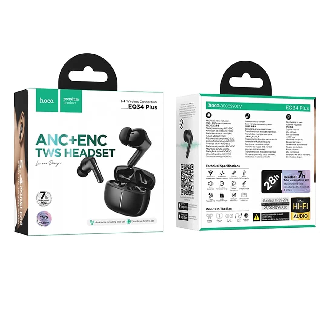 EQ34 Plus Rima ANC+ENC TWS Earbud (App Supported) | Long 7-Hour Playtime & Bluetooth 5.4